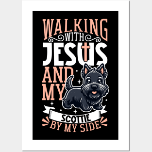 Jesus and dog - Scottish Terrier Posters and Art